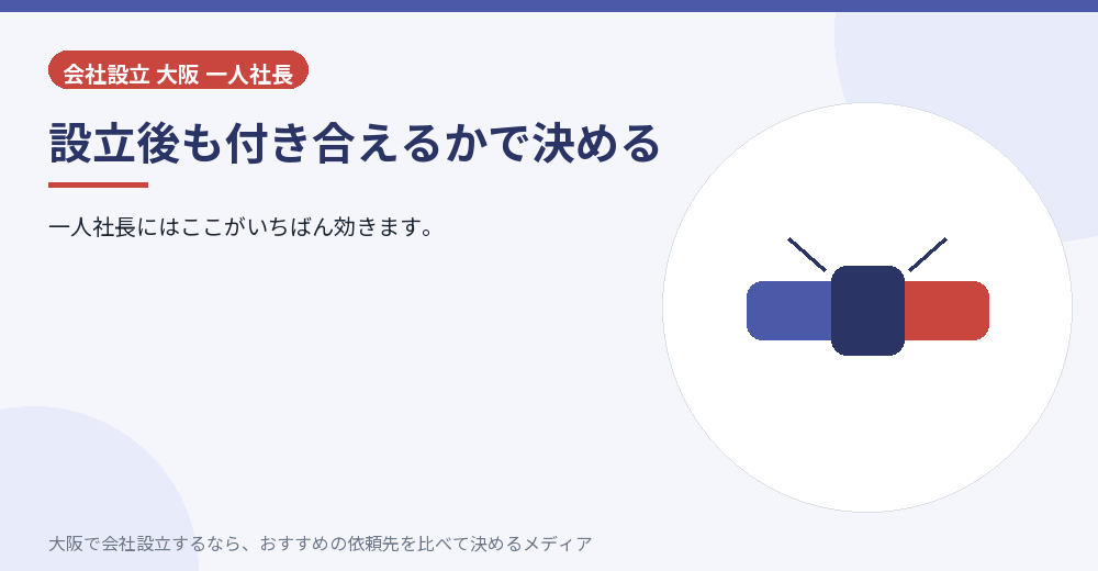 設立後も付き合えるかで決める/大阪の会社設立の代行を比べる