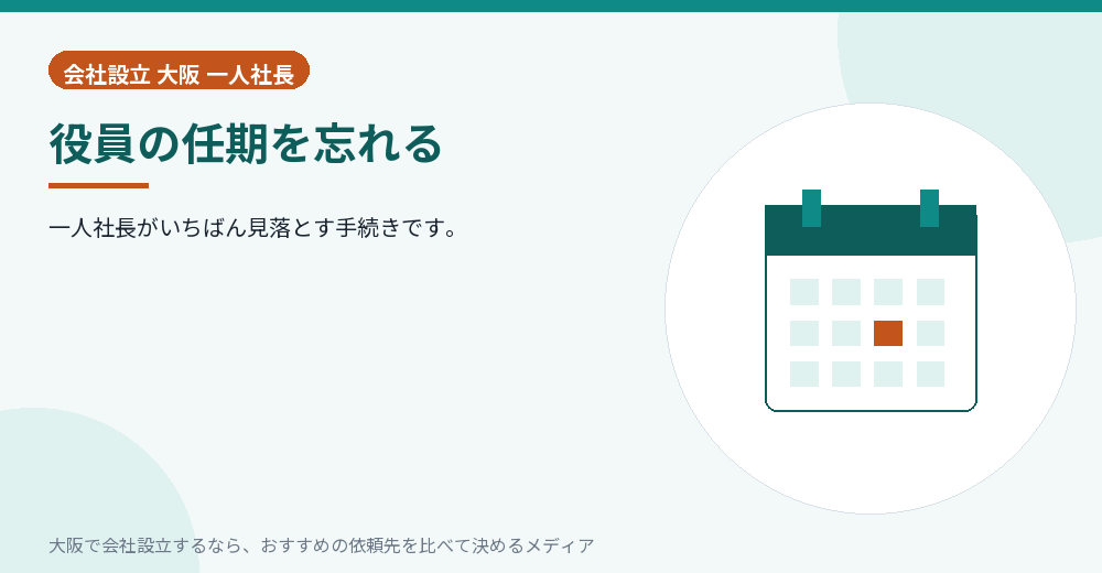 役員の任期を忘れる/大阪の会社設立の代行を比べる