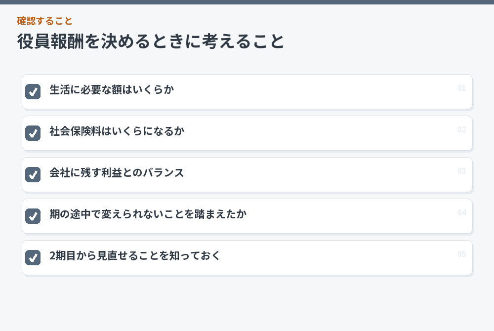 役員報酬を決めるときに考えること