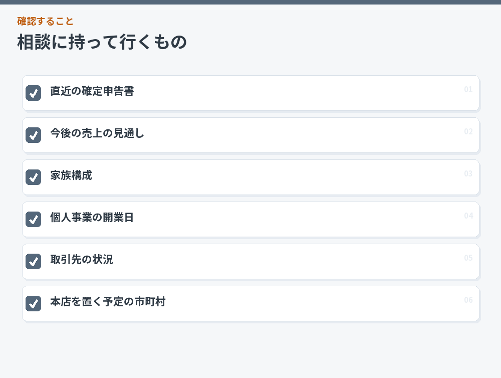 相談に持って行くもの