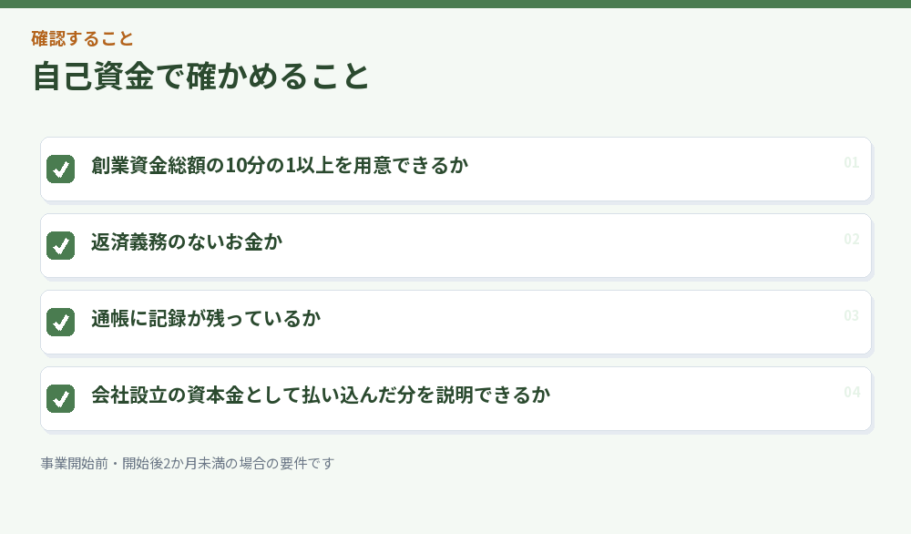 自己資金で確かめること