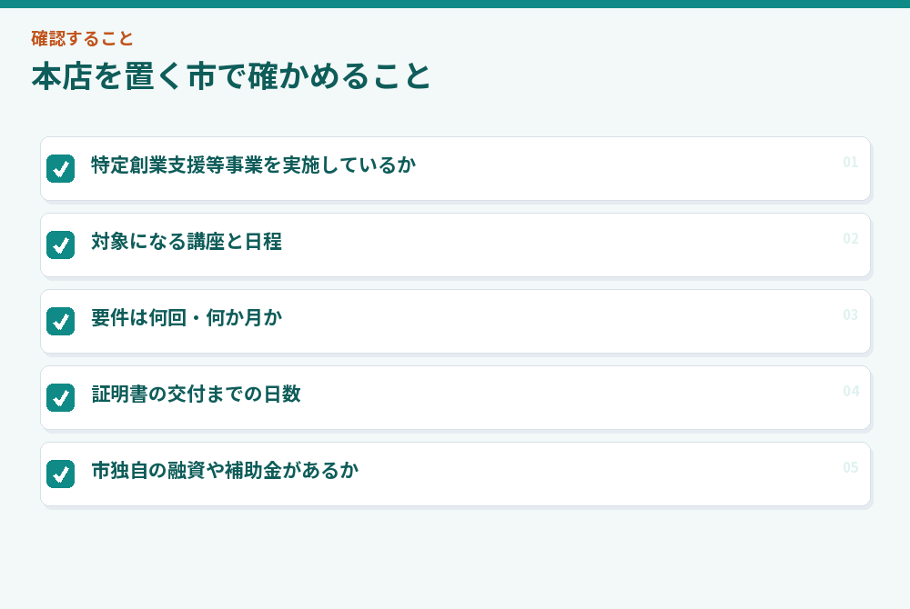 本店を置く市で確かめること