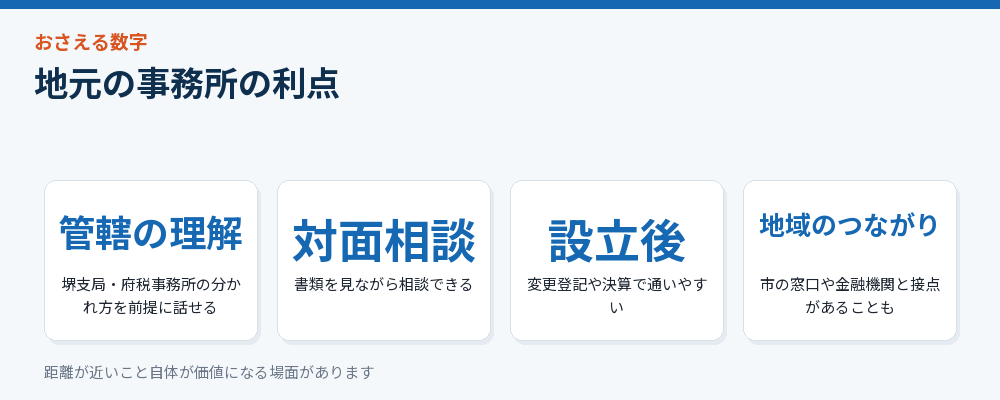 地元の事務所の利点