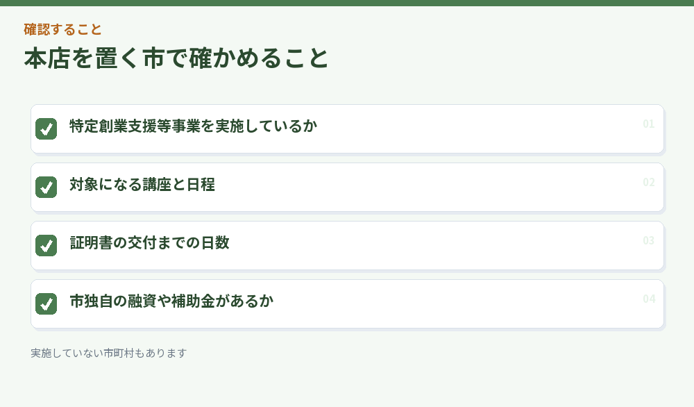 本店を置く市で確かめること