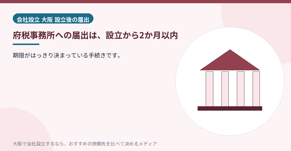 府税事務所への届出は、設立から2か月以内/大阪の会社設立の代行を比べる