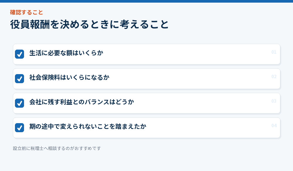 役員報酬を決めるときに考えること