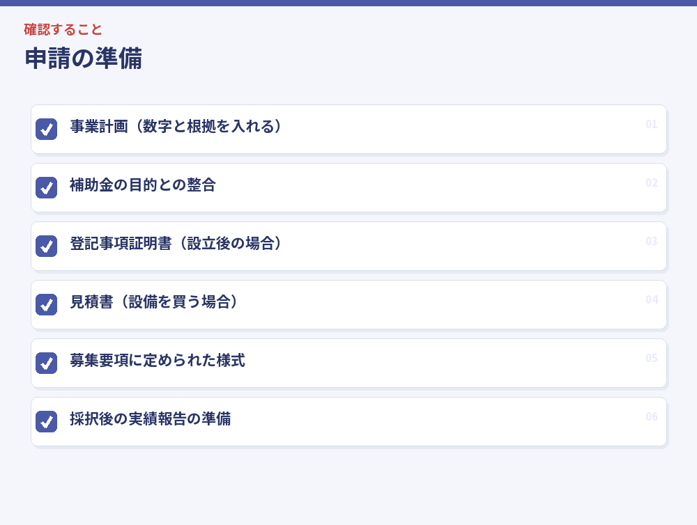 申請の準備
