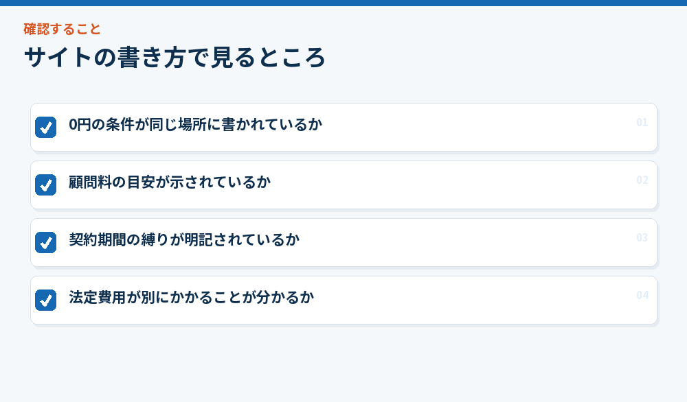 サイトの書き方で見るところ